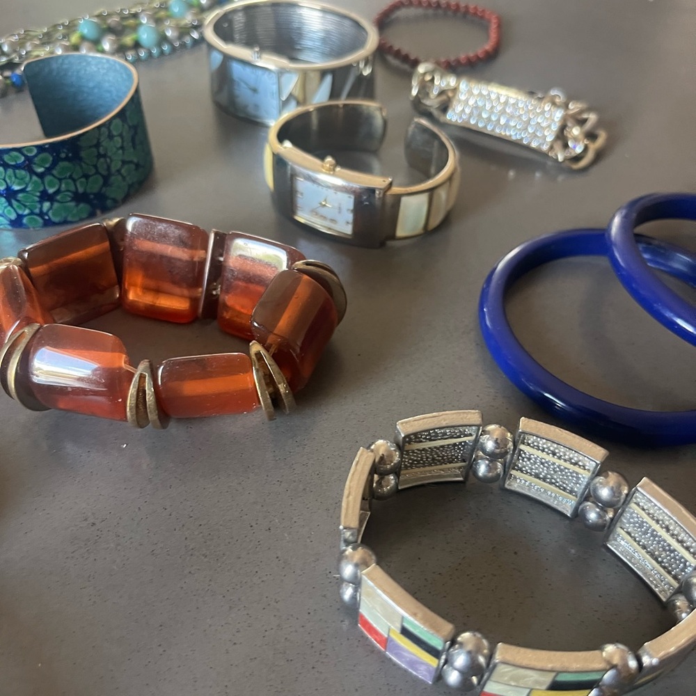 Vintage 80s 90s Y2K Lucite Gold Bracelet Watches Bundle